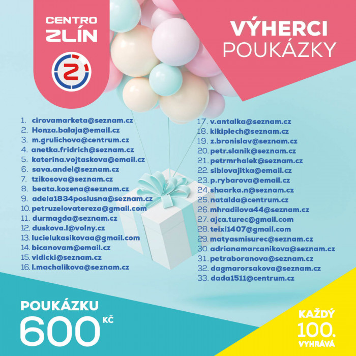 Výherci letní soutěže