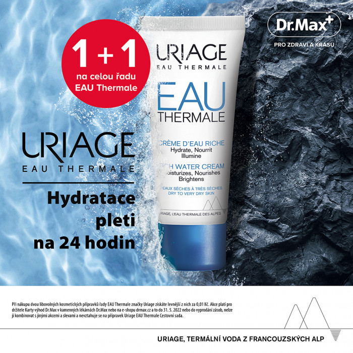 1+1 při nákupu dvou libovolných kosmetických přípravků značky Uriage z řady EAU THERMALE