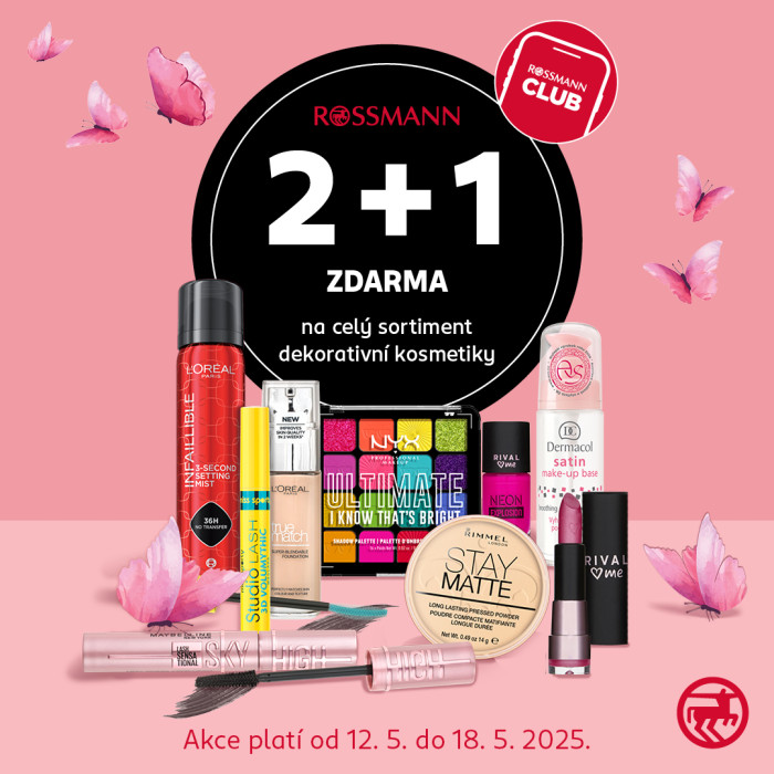2+1 ZDARMA na dekorativní kosmetiku v ROSSMANN