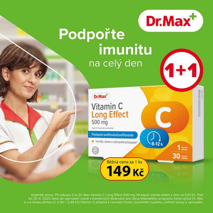Vitamin C Long Effect 500g 30 kapslí 1plus1 v Dr.Max