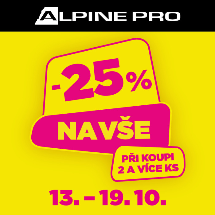 Sleva 25 % na vše při koupi 2 a více kusů v Alpine Pro