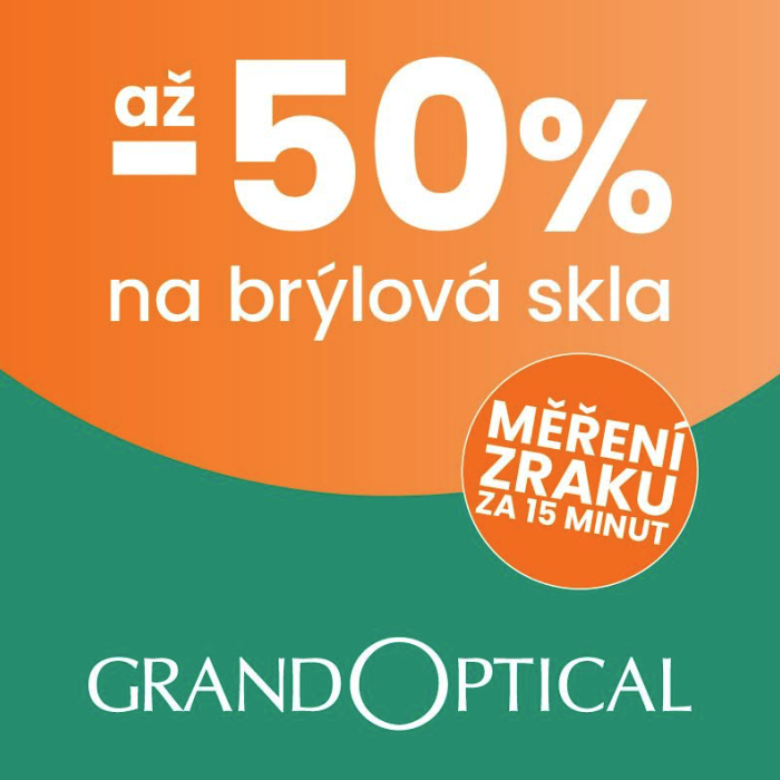 Sleva až 50 % na multifokální brýle v GrandOptical!