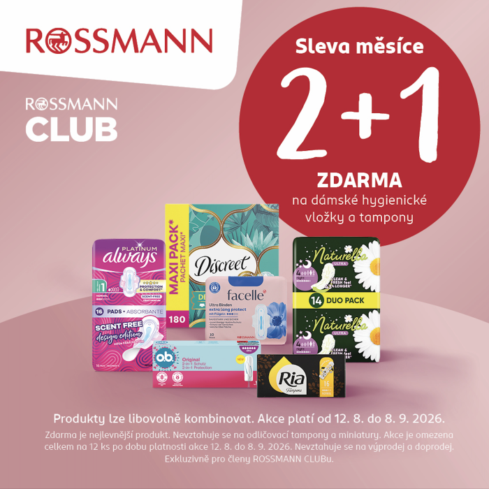 2+1 zdarma na dámskou hygienu